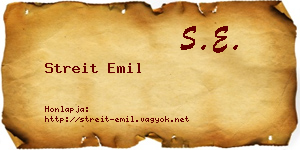 Streit Emil névjegykártya
